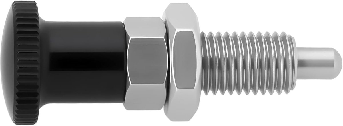 SnelShoppen - M8 Reset Type Veerpinnen RVS Met Ronde Kop - 16mm Diameter, 42mm Lengte, 8mm Draad - Geschikt Voor Mechanische Apparatuur, Mallen, Fixtu