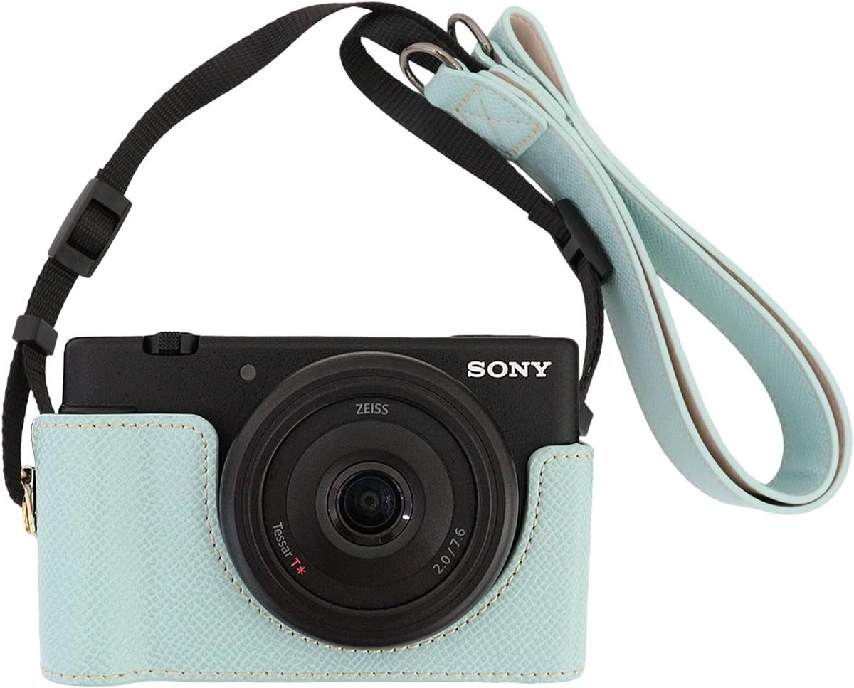 Camera Hoes voor Sony ZV-1F/ZV-1M2 met Schouderband, Slanke PU Leren Beschermcase voor Fotografie en Videografie