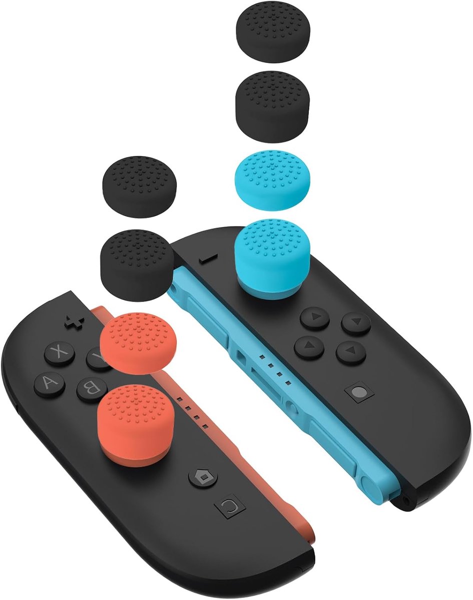 SnelShoppen - 8 Stuks Thumb Grips Compatibel met Nintendo Switch 2 (2025), Verbeterde Knop Caps Silicone Grip Set Comfortabele Accessoires voor Betere