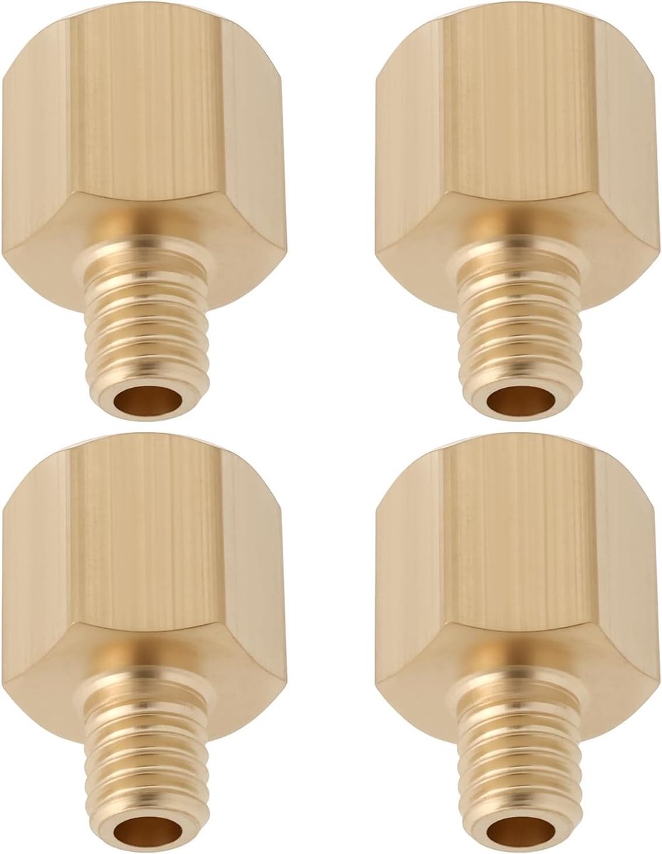 SnelShoppen - 4 Stuks 6mm Mannelijk naar 1/8 BSP Vrouwelijk Adapter Messing voor Verbinden van Diverse Soorten Buizen, 3D Printer Apparatuur, Gas- en