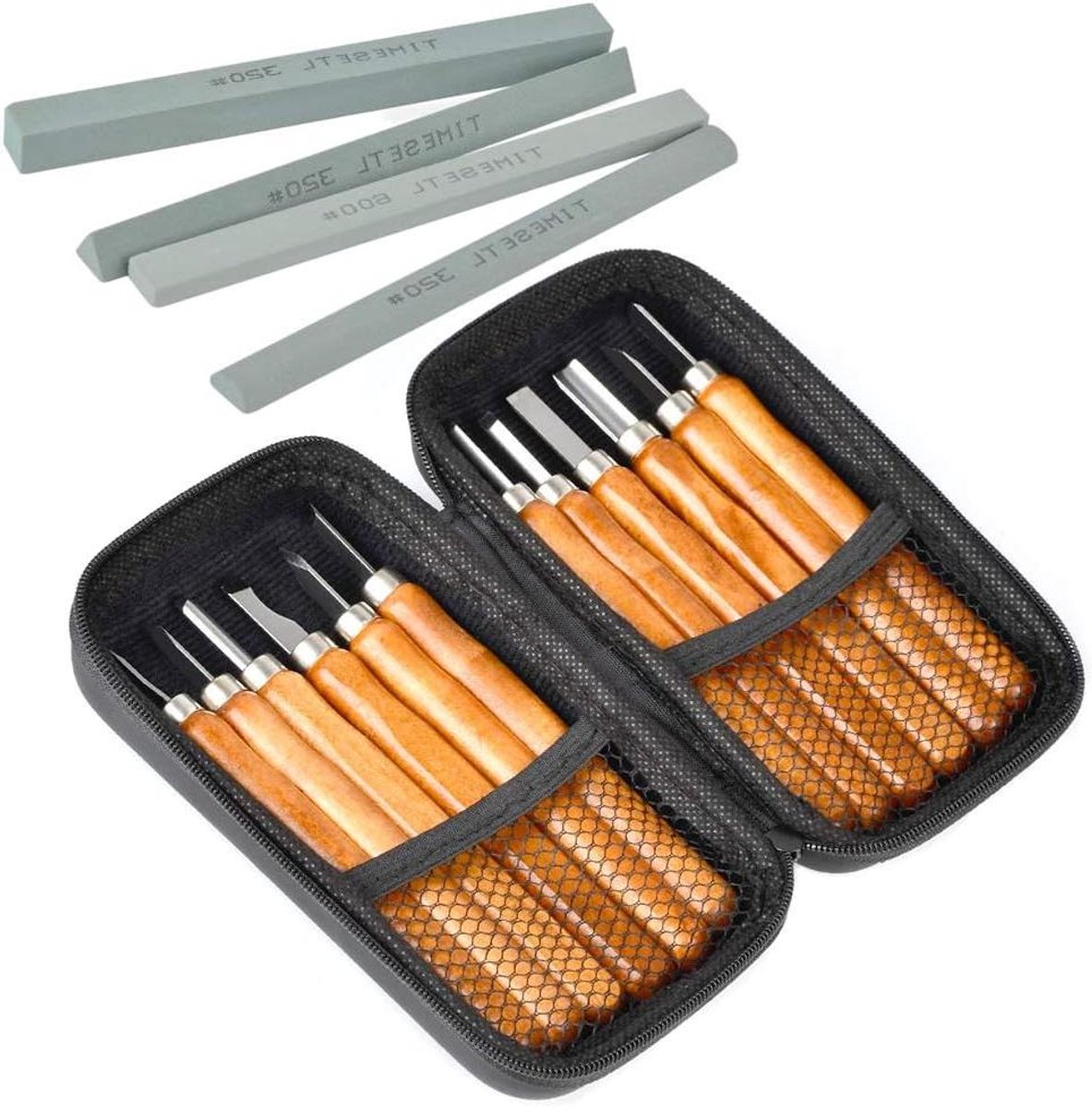 Houtschaar Set - Graveergereedschap Hout - Houtbewerking Hobby - Koolstofstaal Bladen - 17 Delig - Niet Van Toepassing