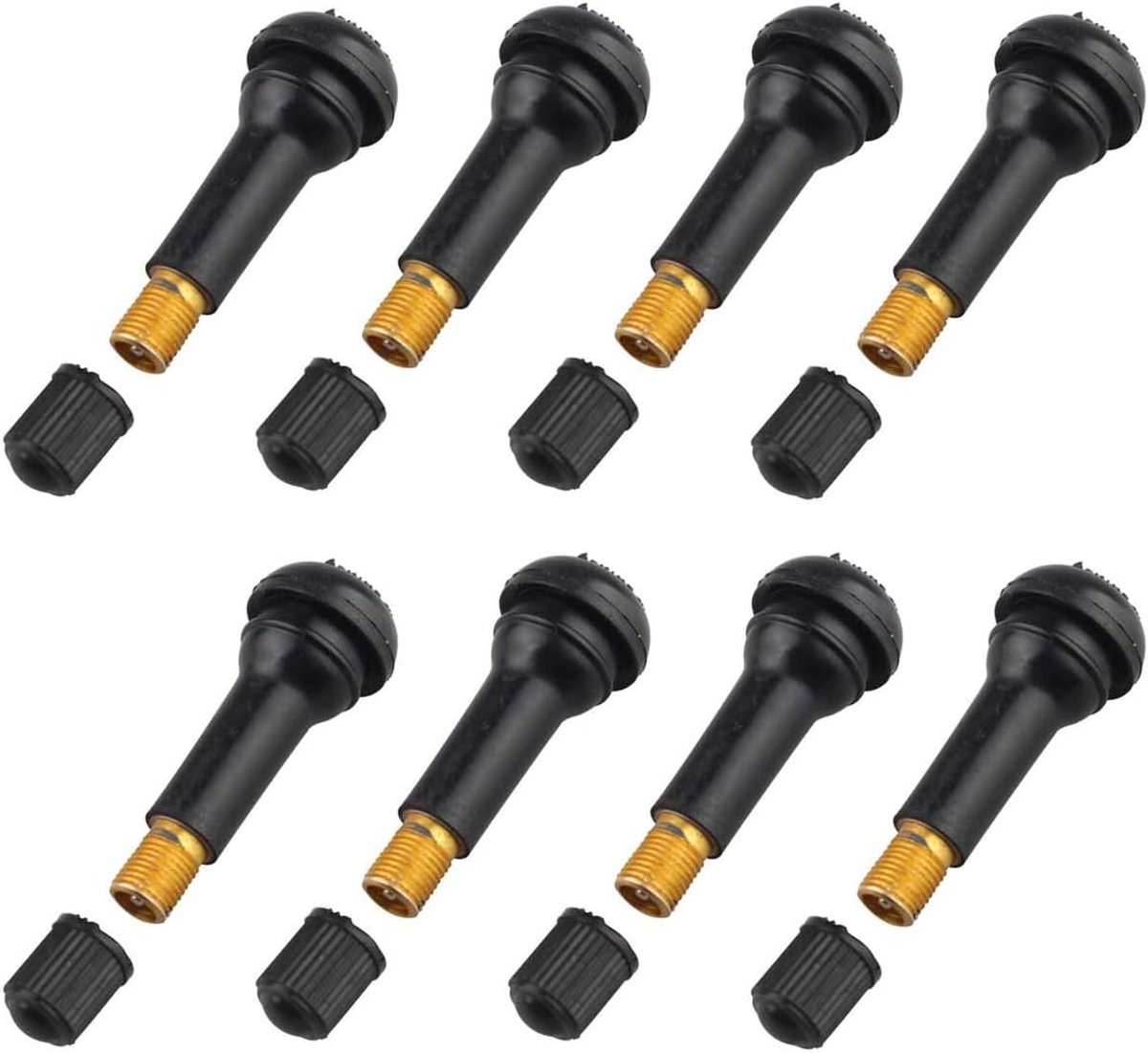 8 black TR414 plastic valves, 49 mm long, for vehicle grips - ShopVlot