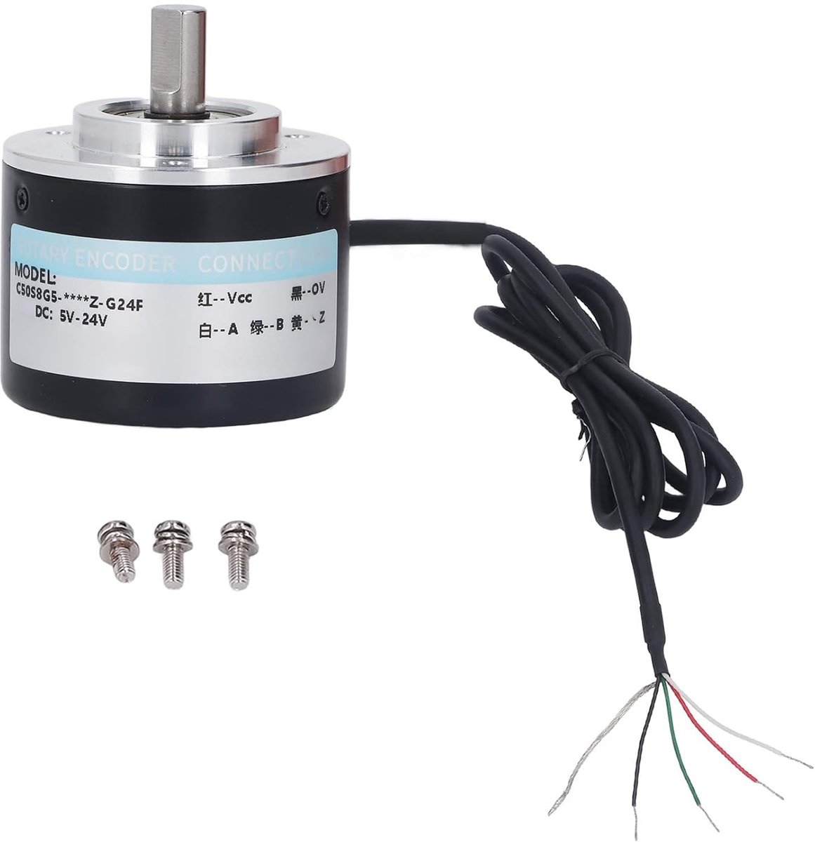 SnelShoppen - Incrementale Rotary Encoder 50mm, IP50, 1200P/R, Robuust en Slijtbestendig voor Robots, Radiale en Axiale Last tot 30N/20N