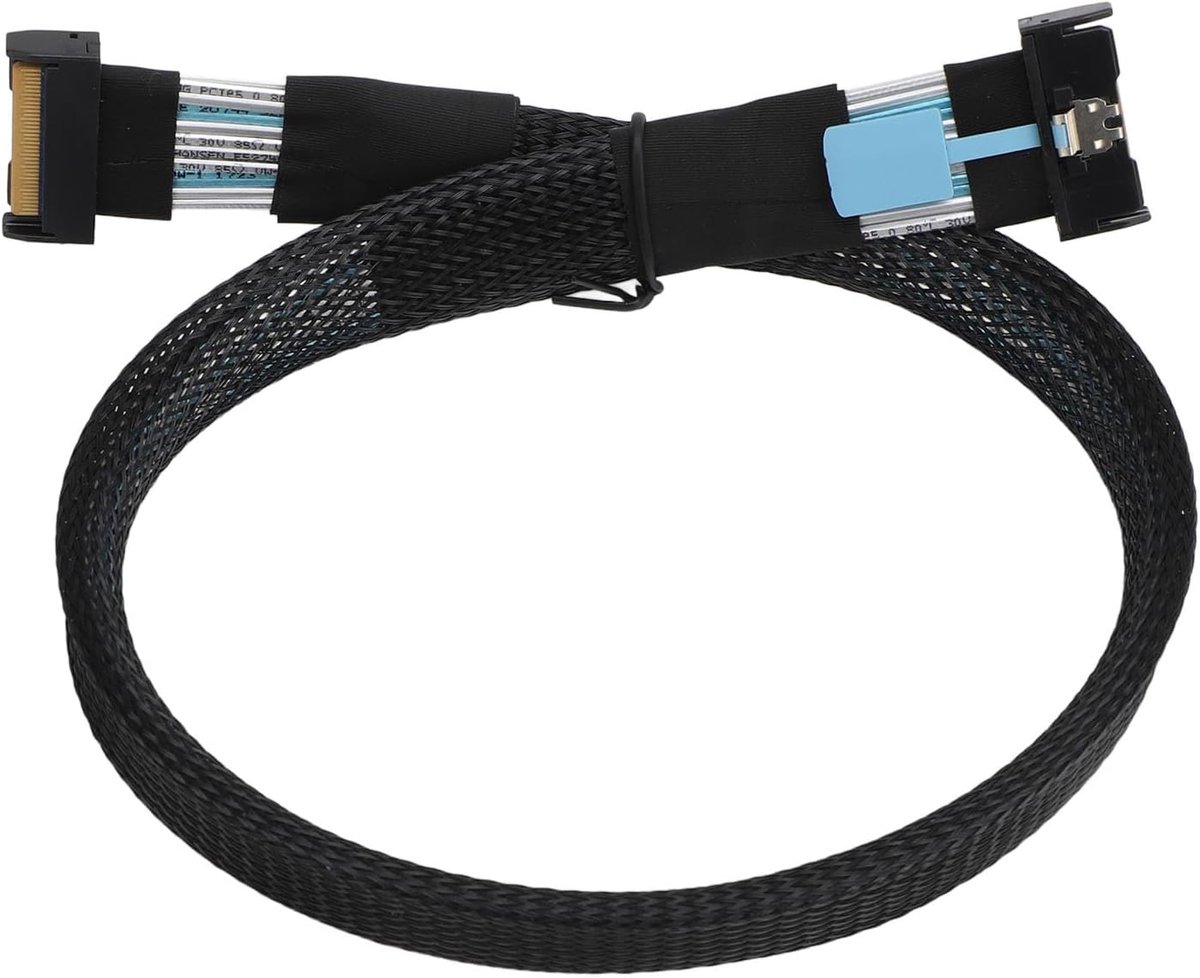 SnelShoppen - MCIO 8i naar MCIO 8i Kabel, Professionele PCIe 5.0 74 Pin Kabel, Hoge Snelheid 32 GTs, Ideaal voor Datacenters, Netwerken, Telecom, SAS,