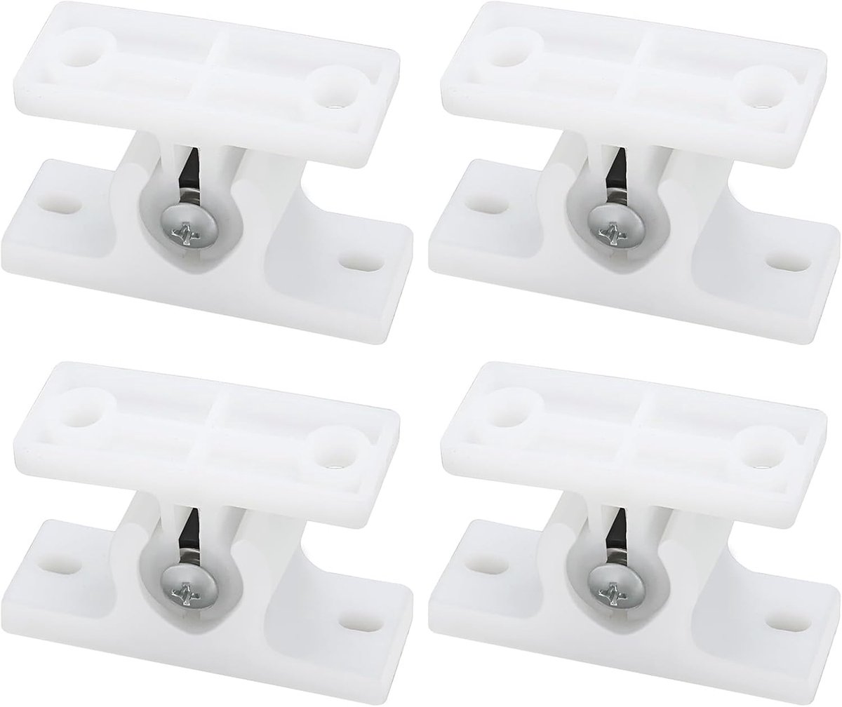 SnelShoppen - 4 Stuks Witte Plastic T Vormige Deur Retainer Hold Back Houder voor Aanhangwagens Campers Deur Houder Bagage Deur Catch