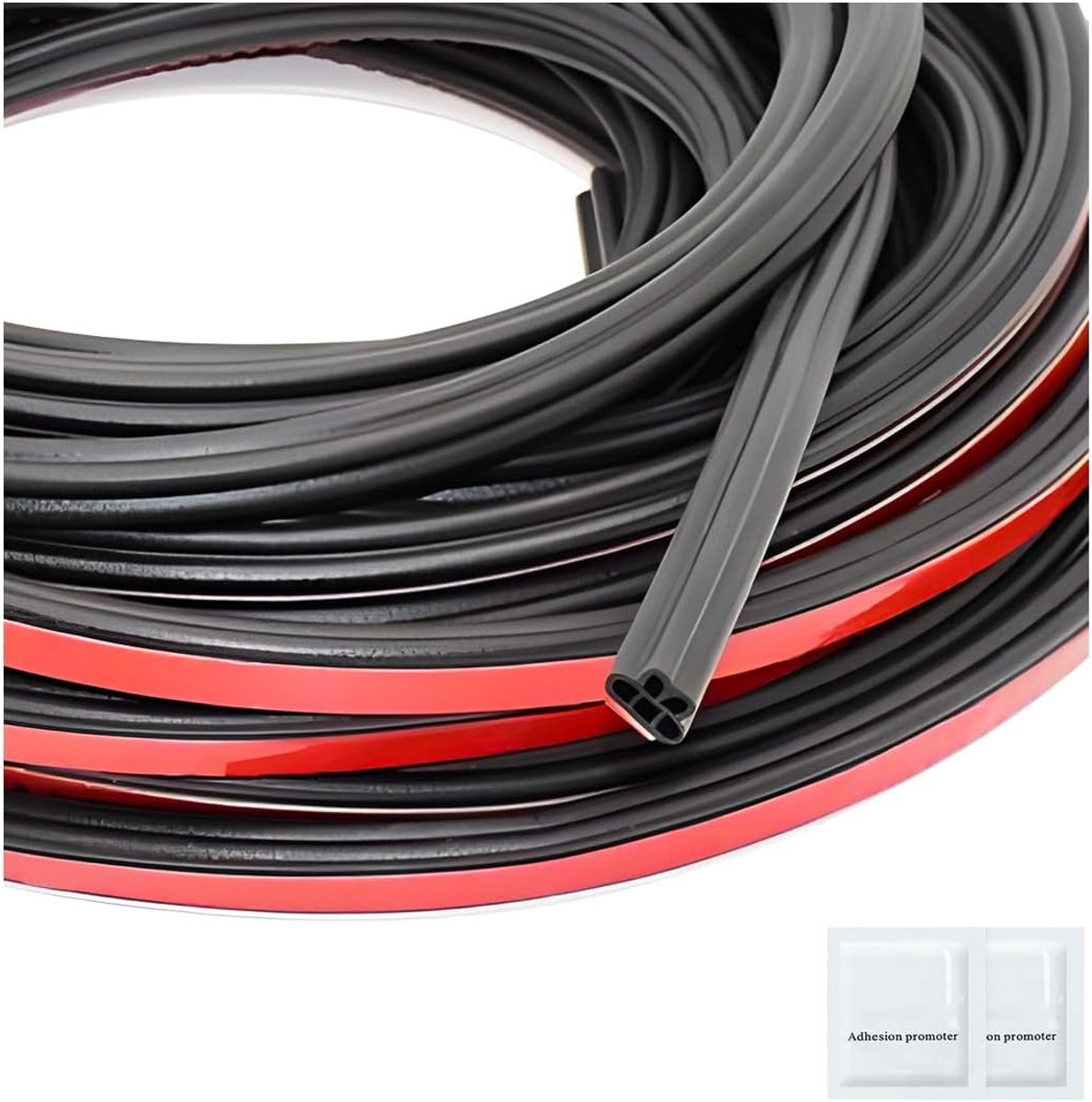 SnelShoppen - 10m Rubber Sealing Tape voor Motorvoertuigen, Zelfklevende Waterdichte Afplaktape met 5 Gaten, Flexibel Materiaal voor Raam- en Deurafdi