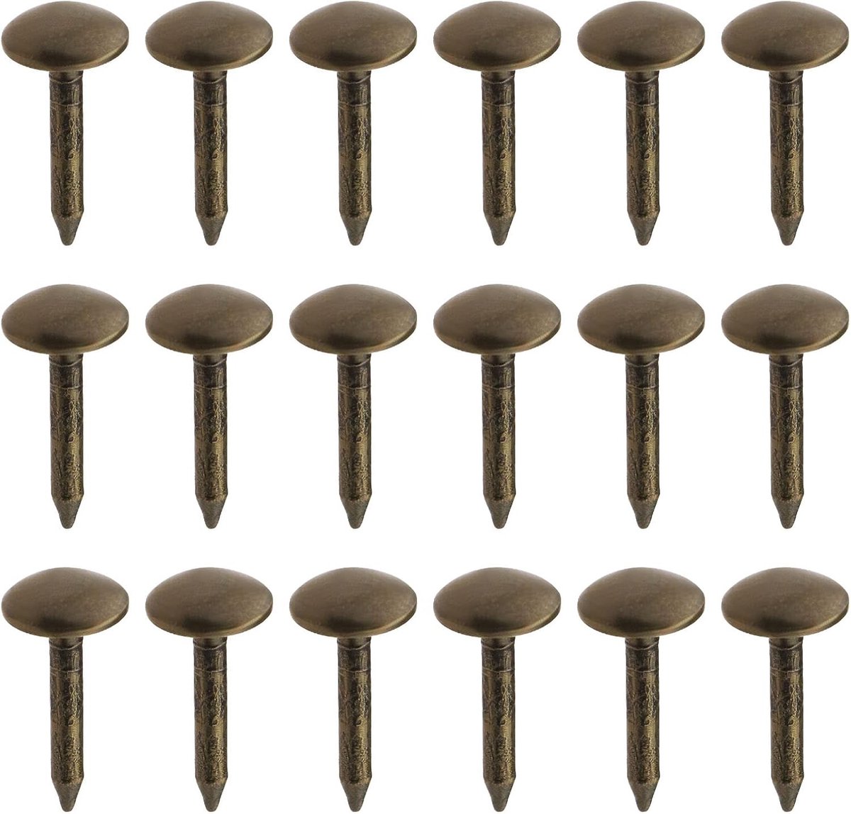 SnelShoppen - 200PCS Ronde Domekop Stoffeer Spijkers Antiek Messing Meubel Spijkers Sofa Rivets Dikke Metalen Bevestigingsmiddelen voor Meubels Deur D