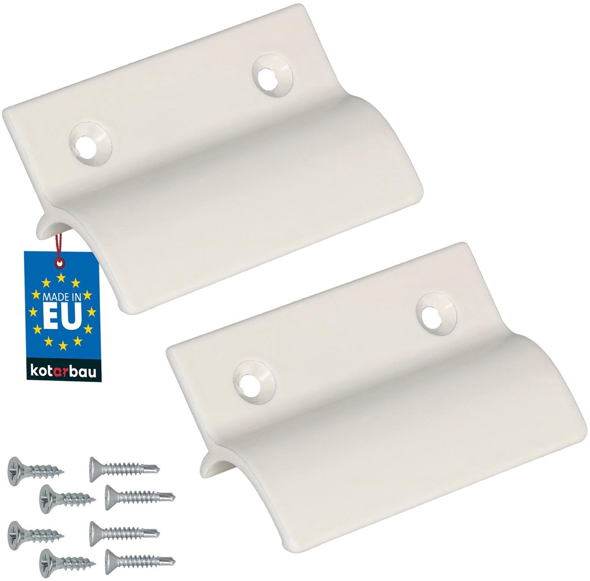 KOTARBAU® 2 Stuks - Balkondeurgreep - Terrasdeurgreep 65 x 45 mm - Aluminium - Deurgreep Balkon - Terrasdeurgreep met Brug - Crème