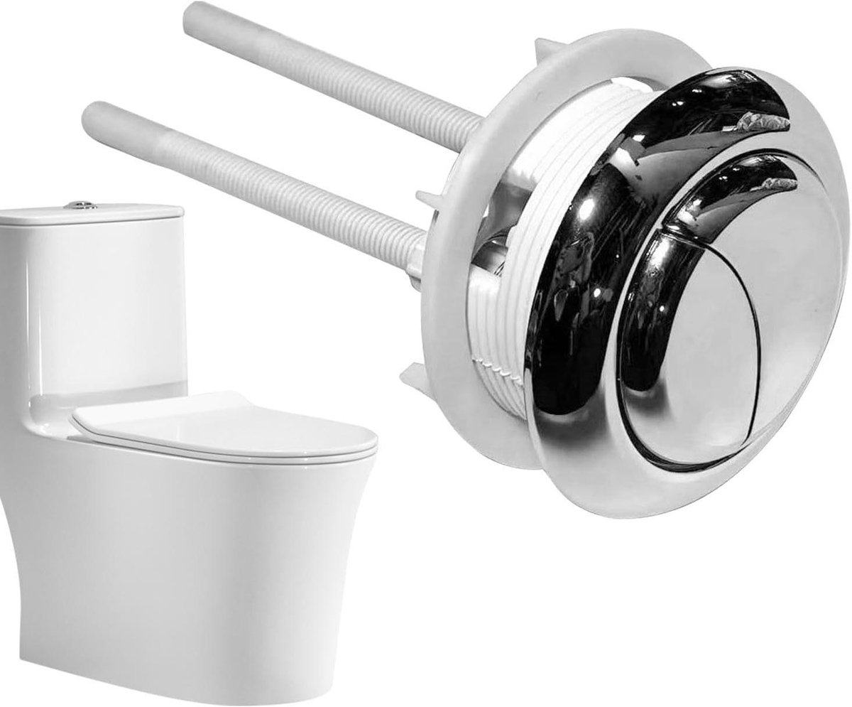 Toilet Flush Knop - Dubbele Knop Spoelknop - Toilet Reparatie - Robuuste ABS Constructie - M - Chroom