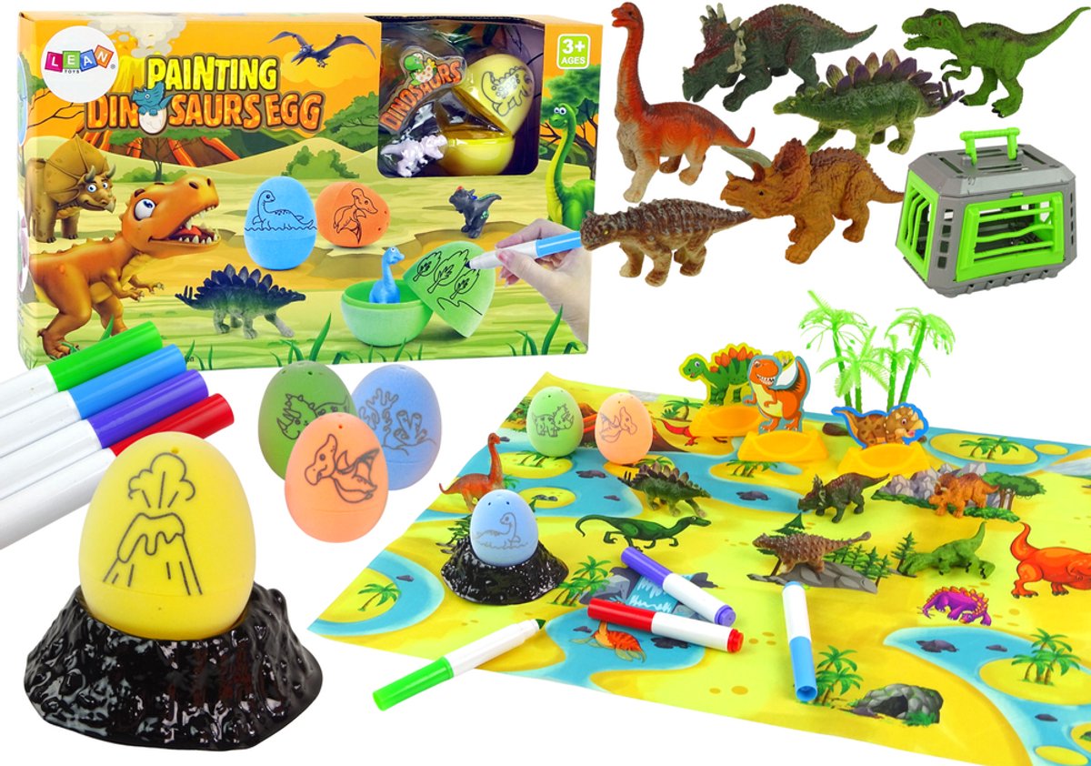 DIY creatieve set dinosauruseieren om transporter te schilderen