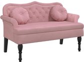 vidaXL - Bankje - met - kussens - 120,5x65x75 - cm - fluweel - roze