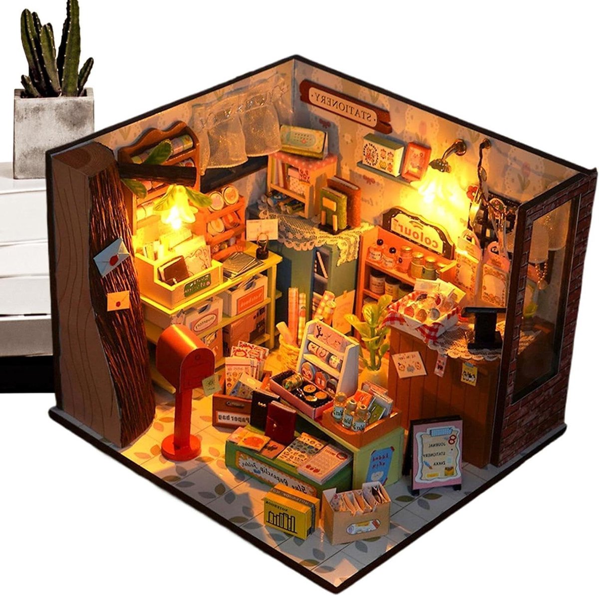 Miniatuurhuis Bouwpakket - Diorama Modelpuzzel - Huis Decoreren - Nauwkeurig Gesneden Onderdelen - 18 x 6 x 18 cm