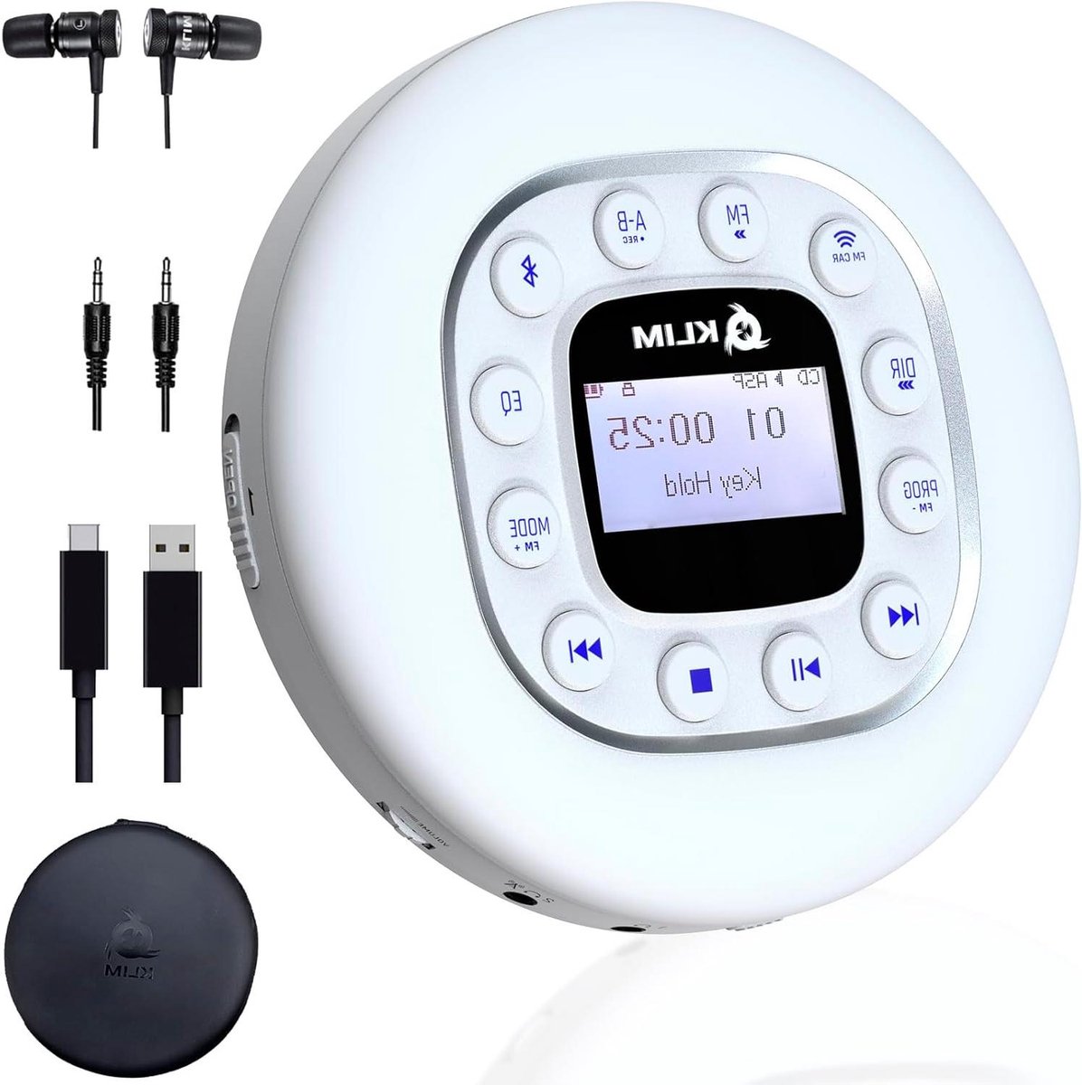 Portable CD Speler - Muziekspeler - Muziek Luisteren - Veelzijdige Connectiviteit - Met Anti-Jump - Wit