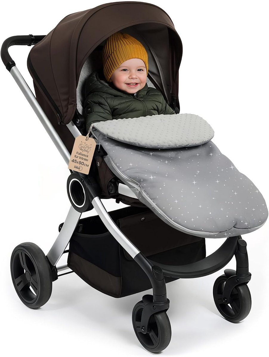 Kinderwagen Voetenzak - Buggy Inleg - Winter Wandelingen - Wind Waterafstotend - 90x45 cm - Grijs – foto 7