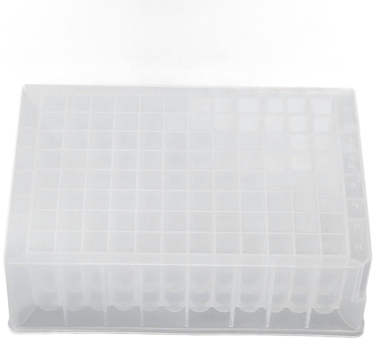 Diepe Putplaat - Microtiterplaat Opslagplaat - Laboratorium Opslag - 96 Putjes 2.2ml - 10 Stuks - Transparant