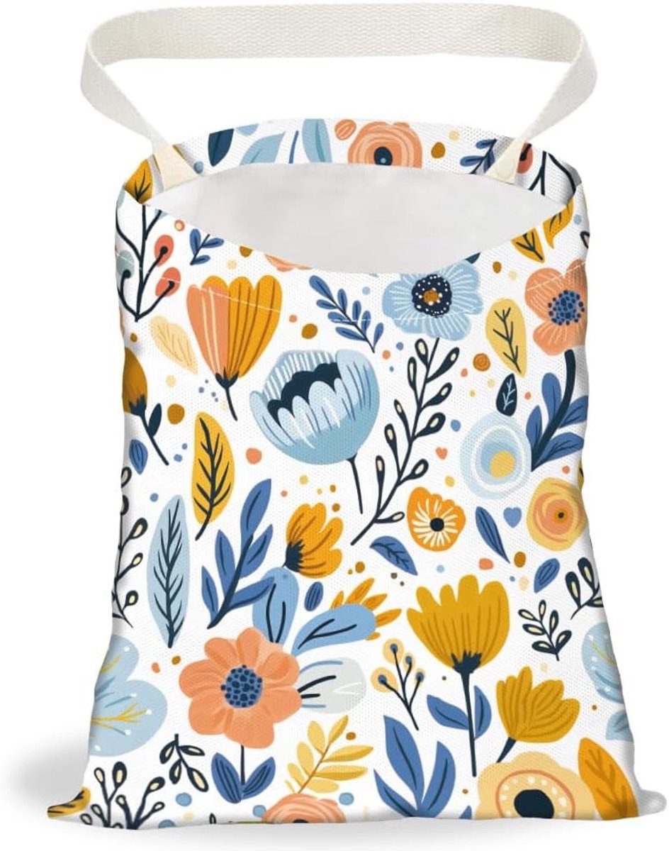 Autovuilniszak - Bloemprint - 30 x 25 cm - Draagbaar Polyester - Voor Auto Interieur