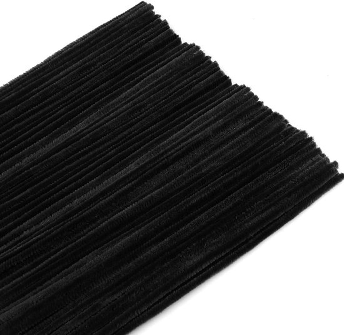 200 Stuks Chenille Pijpenragers voor Handwerk - Zwarte 6mm x 30cm DIY Decoratie en Creatieve Projecten