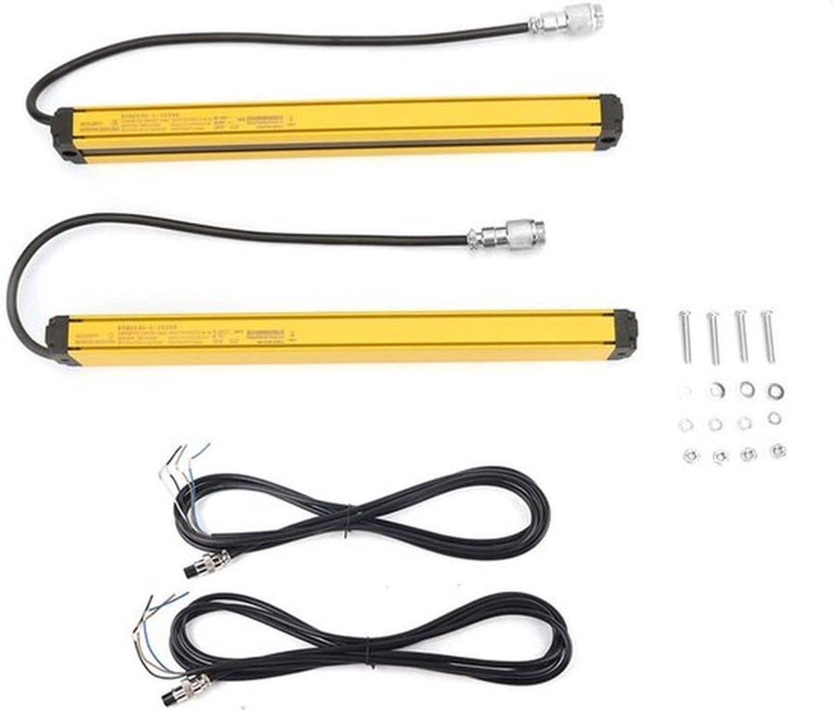 Lichtgordijnsensor Hoge Kwaliteit - Veiligheidslichtgordijnsensor - Beveiligingsapparaat - Detectieafstand 0,3-3 meter - IP65 Bescherming - Aluminium Behuizing - Veiligheidslichtgordijn