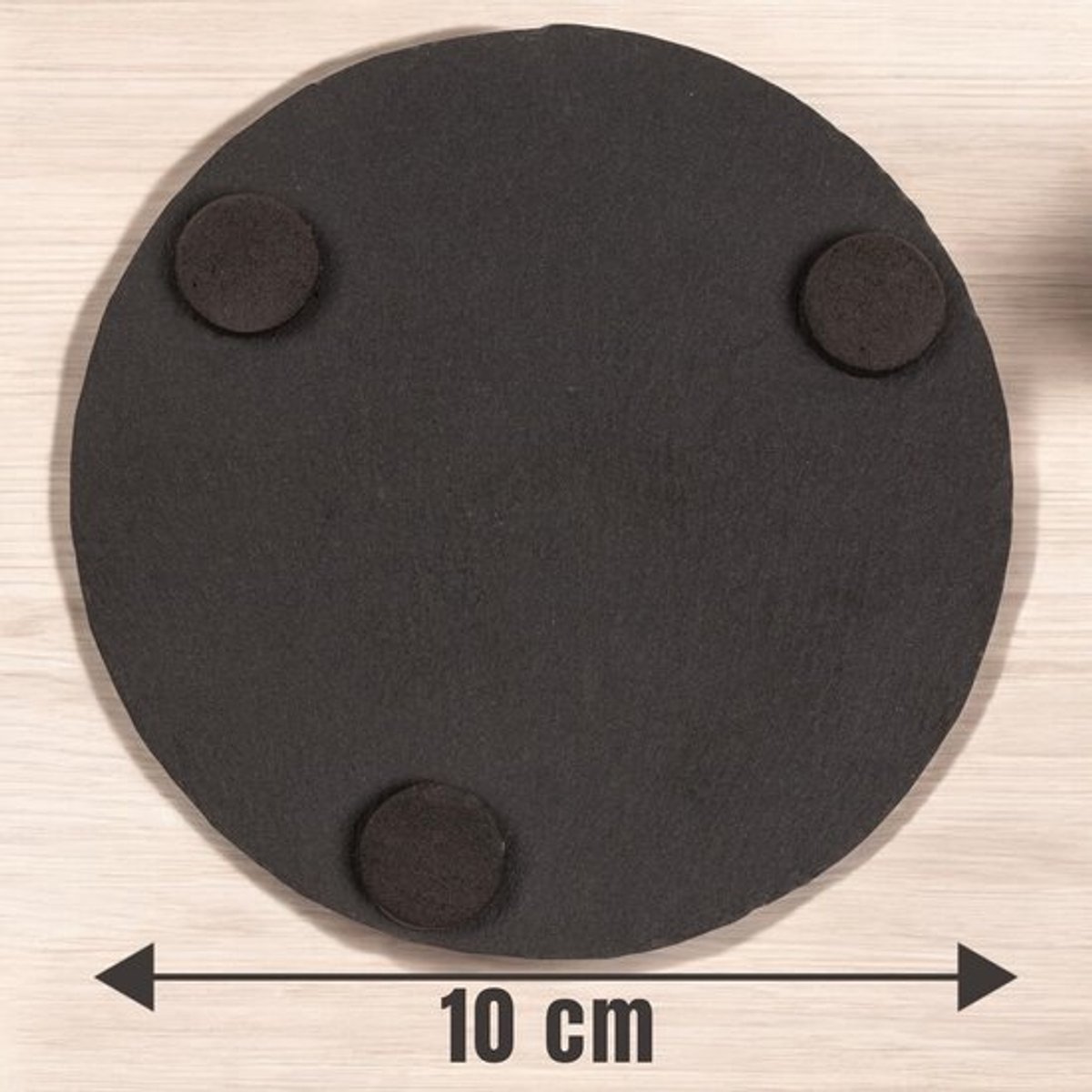 Onderzetters Antislip - 12 Ronde Onderzetters - Leisteen met Laserprint - Metalen Houder - Diameter 10 cm - EVA-Stoppers - Onderzetter
