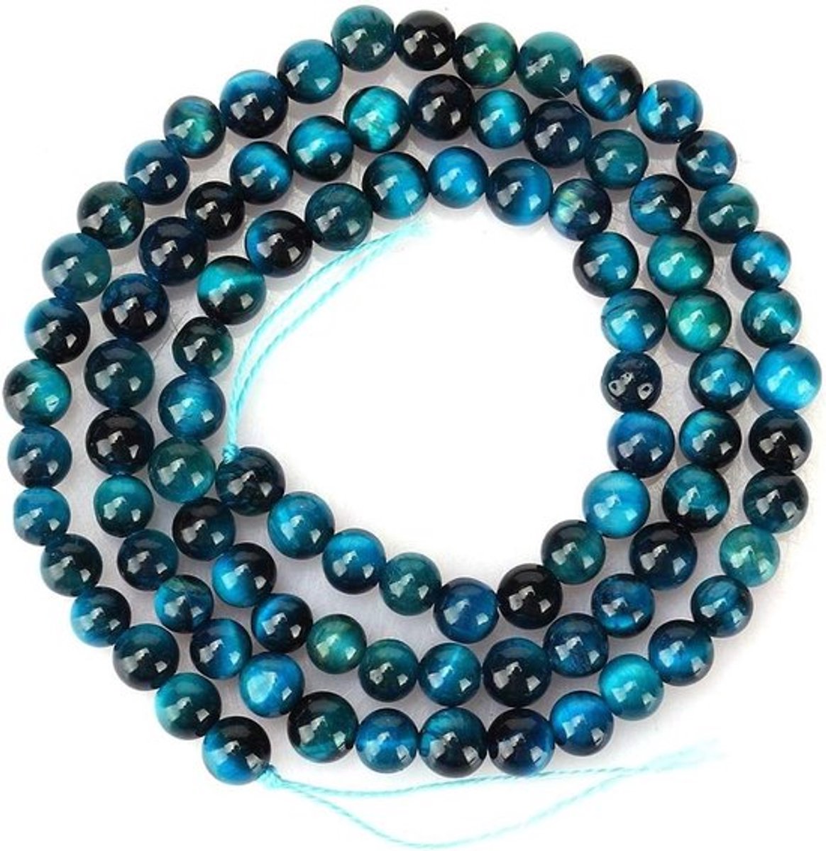 Ronde Tiger Eye Kralen voor DIY Sieraden, Energie Accessoires en Yoga Armbanden - Natuurlijke Sky Blue Losse Kralen voor Kettingen en Creatief Maken