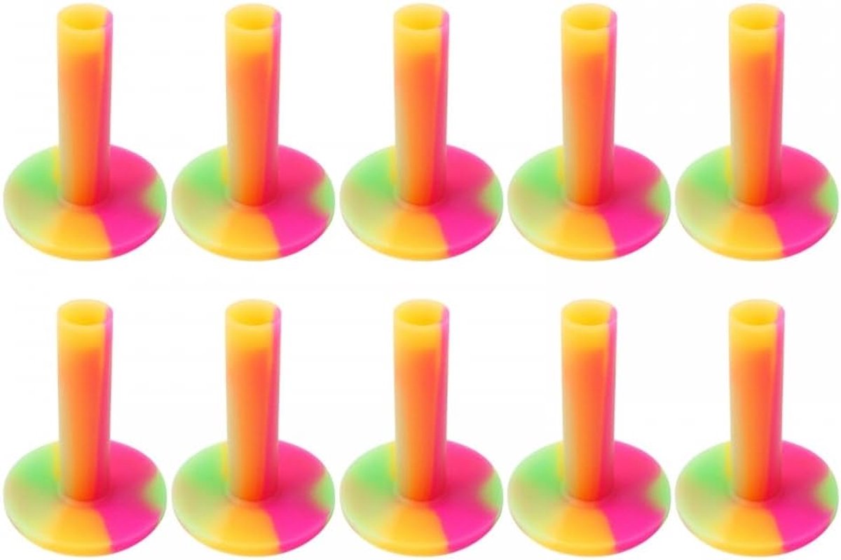 SnelShoppen - 10 Stuks Rubber Golf Tees - Duurzame Training Tees voor Indoor & Outdoor Golfen - 7cm Hoog, 5.3cm Diameter - Perfect voor Oefening in de