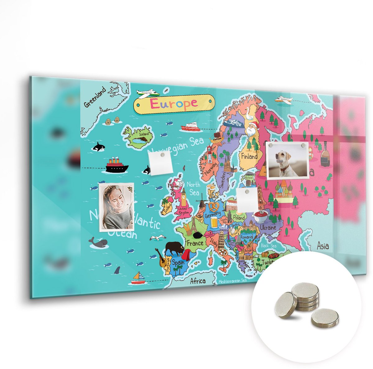 Coloray Glazen Magneetbord - Magnetisch Bord Paprika's in water - 120x60 cm - Veelkleurig Magneetbord - Magnetic Board - Keuken Decoratie