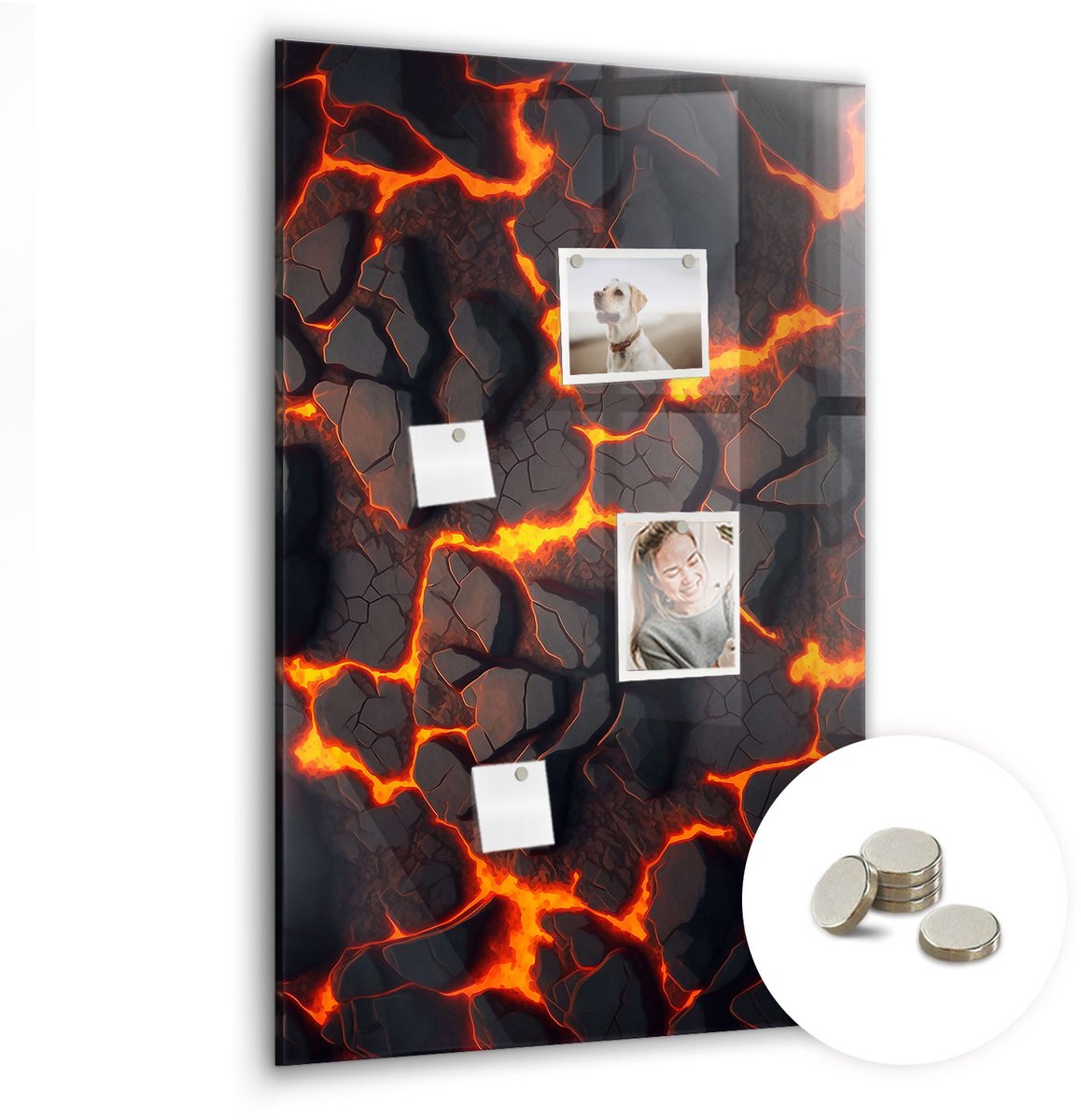 Coloray Glazen Magneetbord - Magnetisch Bord Rijen kruiden - 60x90 cm - Zwart Magneetbord - Magnetic Board - Keuken Decoratie