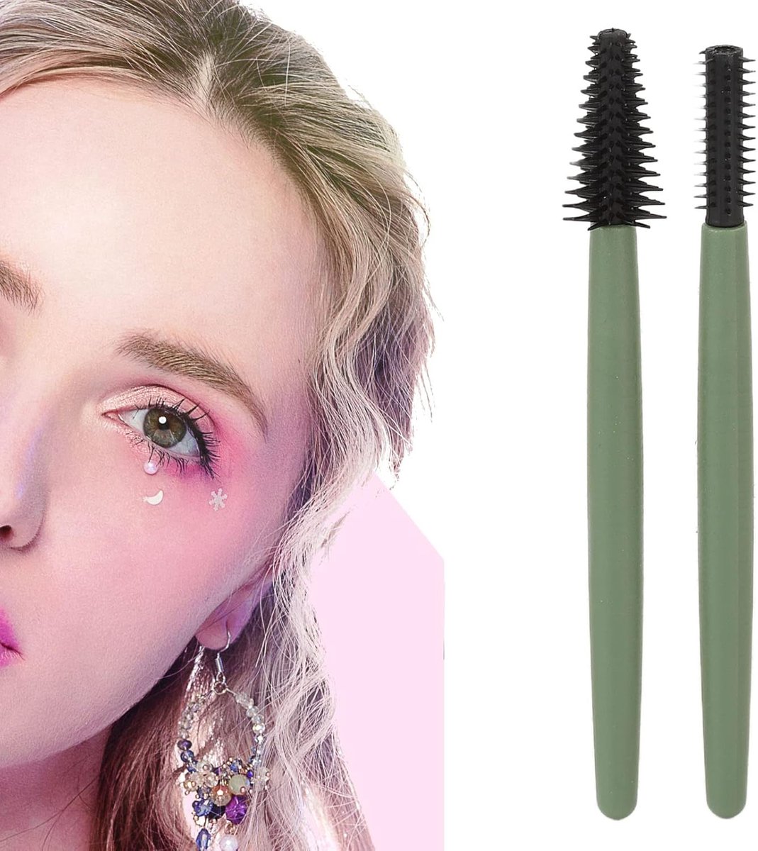 Wimperborstel Set van 2 - Herbruikbare Zachte Siliconen Wimperborstels - Wasbaar, Stofvrij en Draagbaar - ShopVlot