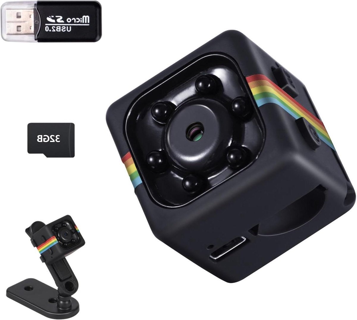 Mini Camera - Verborgen Camera - Beveiliging Thuis - Geen Wifi Nodig - 1080p Full HD - Zwart