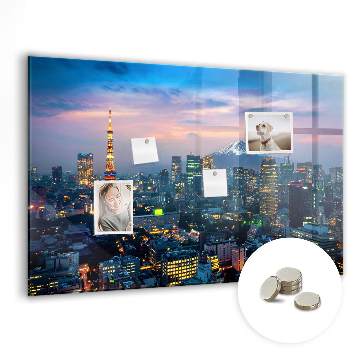 Coloray Glazen Magneetbord - Magnetisch Bord Kookplank - 90x60 cm - Veelkleurig Magneetbord - Magnetic Board - Wanddecoratie