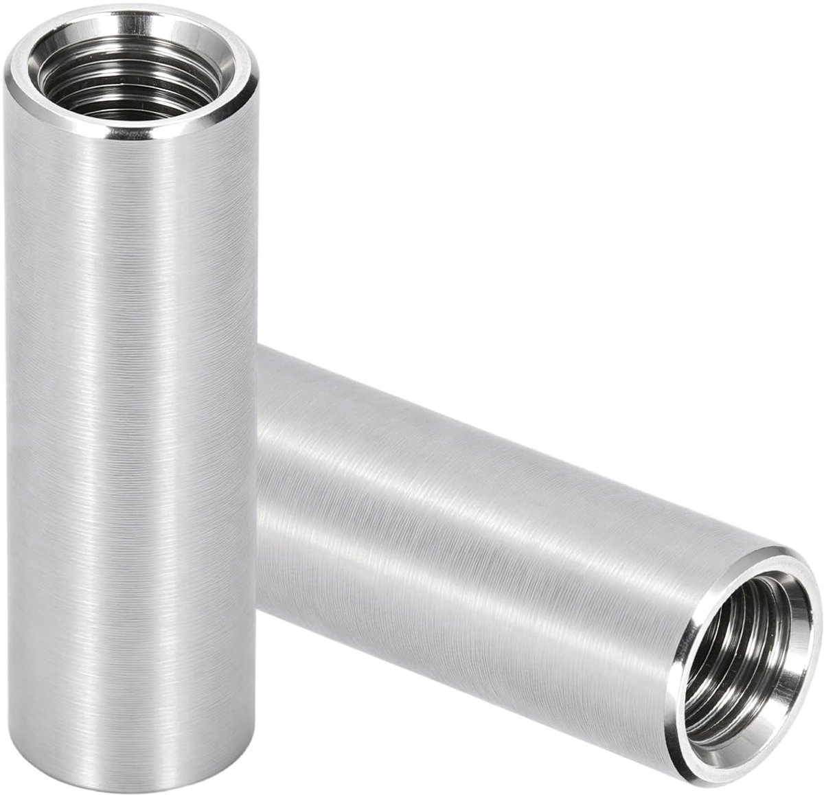 SnelShoppen - 5 Stuks Lange Moeren M12 x 1.75 Vrouwelijke Draad 16mm OD 50mm Lengte Ronde Lange Moeren Draad Sleeves RVS Verbinding Moeren Set voor Ve