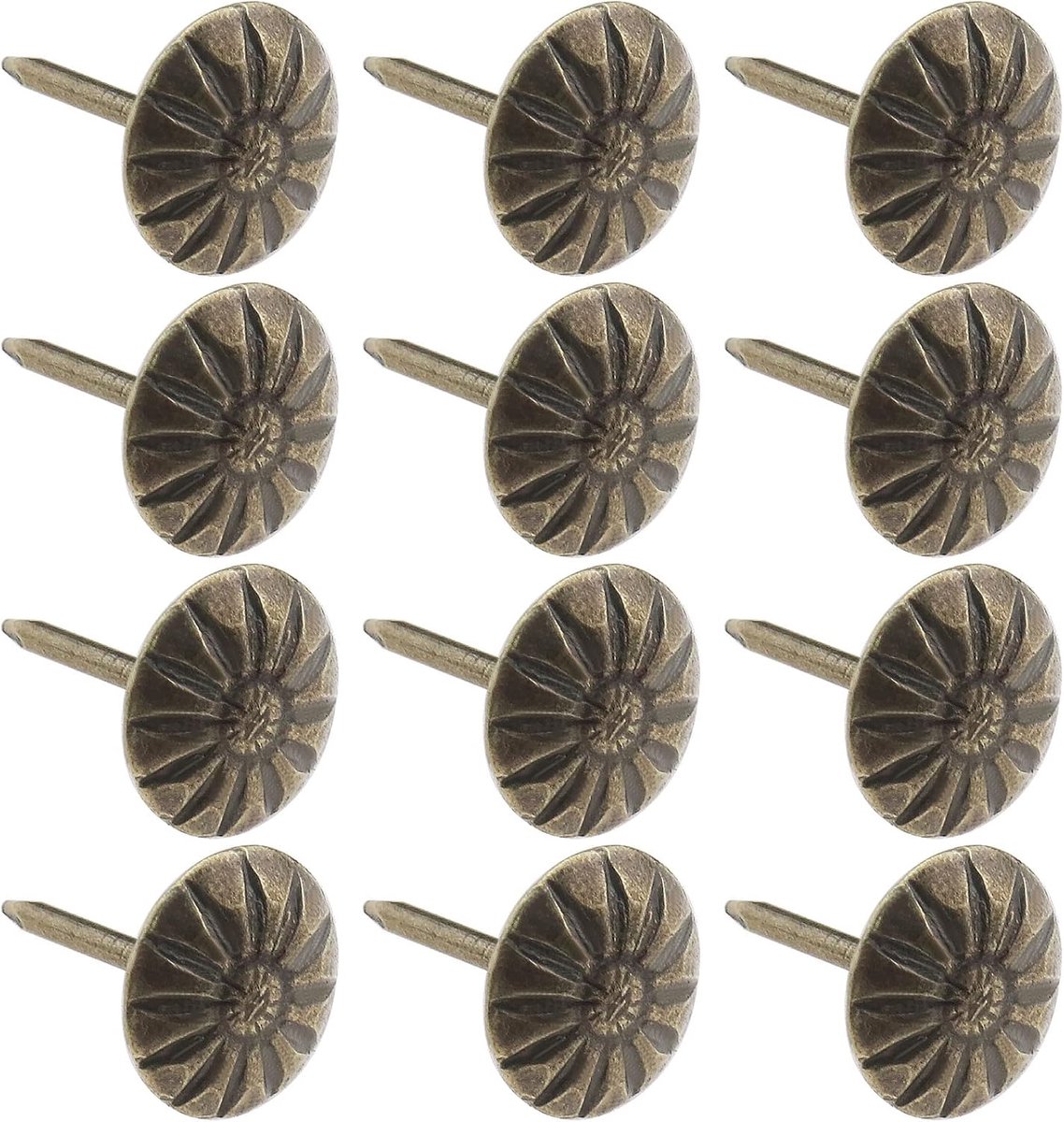 SnelShoppen - 100 Stuks Antieke Decoratieve Spijkers voor Meubels en Bekleding, Retro Metaal Drukkers 11 x 16mm in Bronzen Kleur voor Unieke Interieur