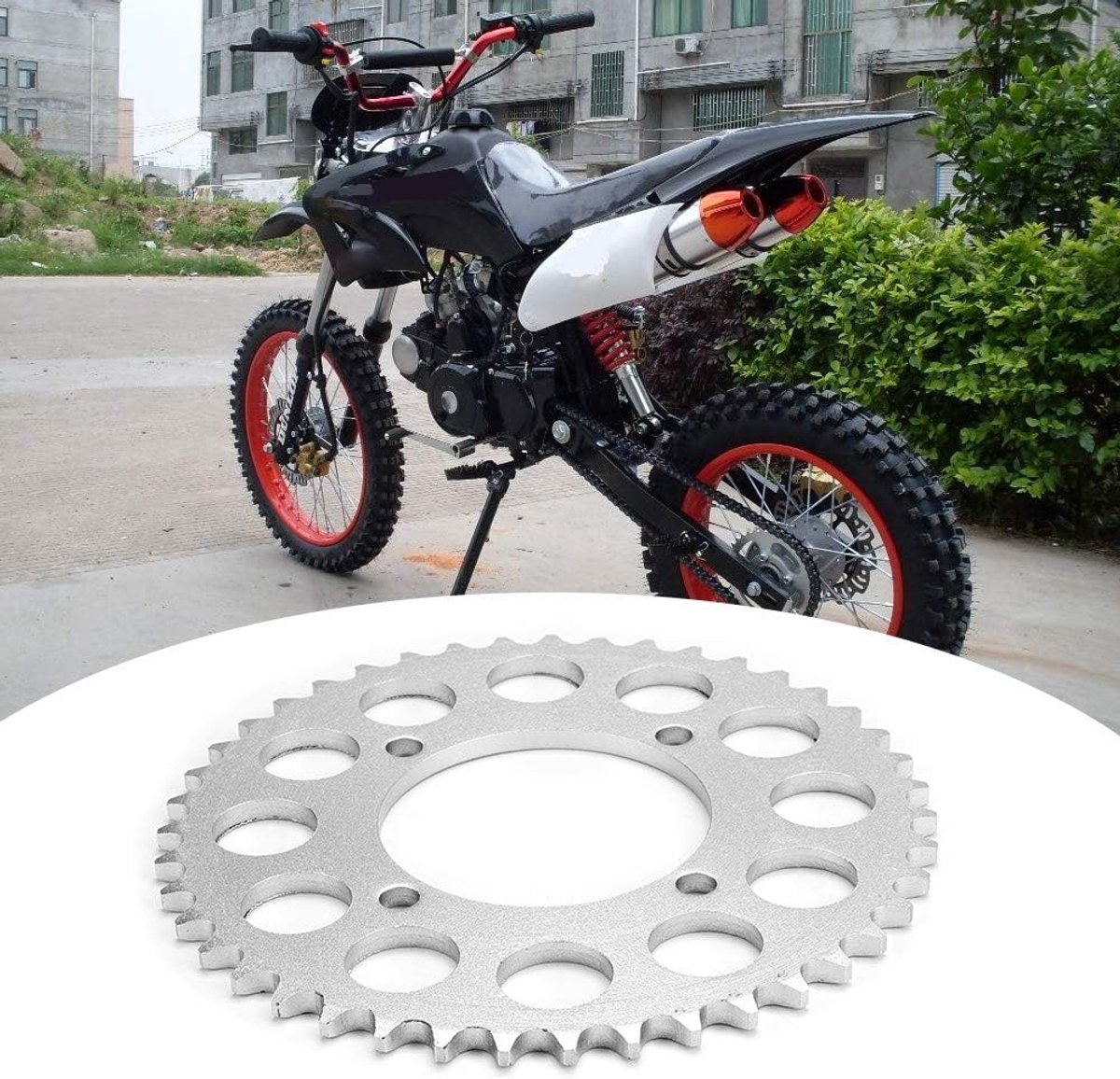 Dailygoods- Achtertandwiel 43 Tanden - Ketting 420 - Motorfiets Accessoire - Hoge Transmissie-Efficiëntie - Compatibel met Fabrieksnormen - Vervanging voor Beschadigde Onderdelen - Tandwiel