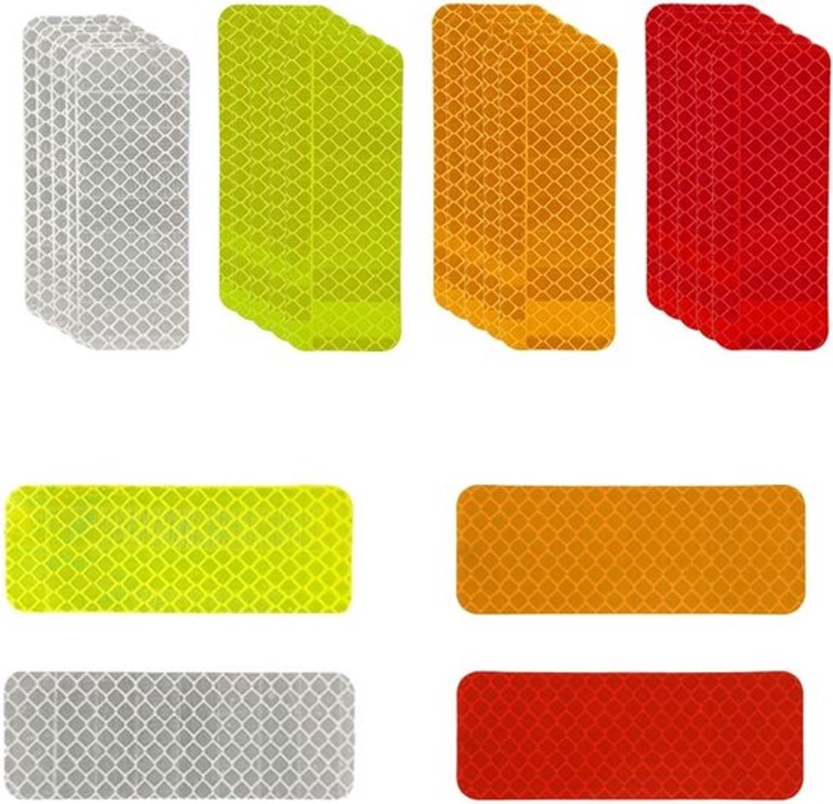 Reflecterende Strips en Stickers - 40 Stuks in 4 Kleuren voor Fiets, Kinderwagen en Motorfiets
