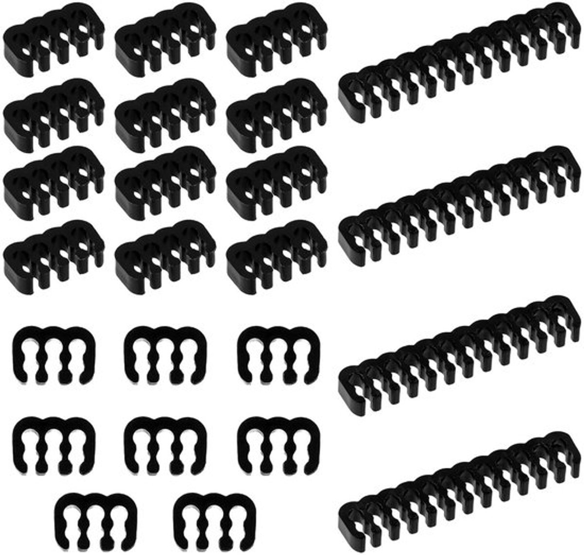 Set van 24 Kabelhouders en Organizers voor Kabelbeheer en Kabelrouting, Inclusief Kabelclips voor 24-Pin en 6-Pin PC-kabels, Ideaal voor Binnengebruik en Computeraccessoires