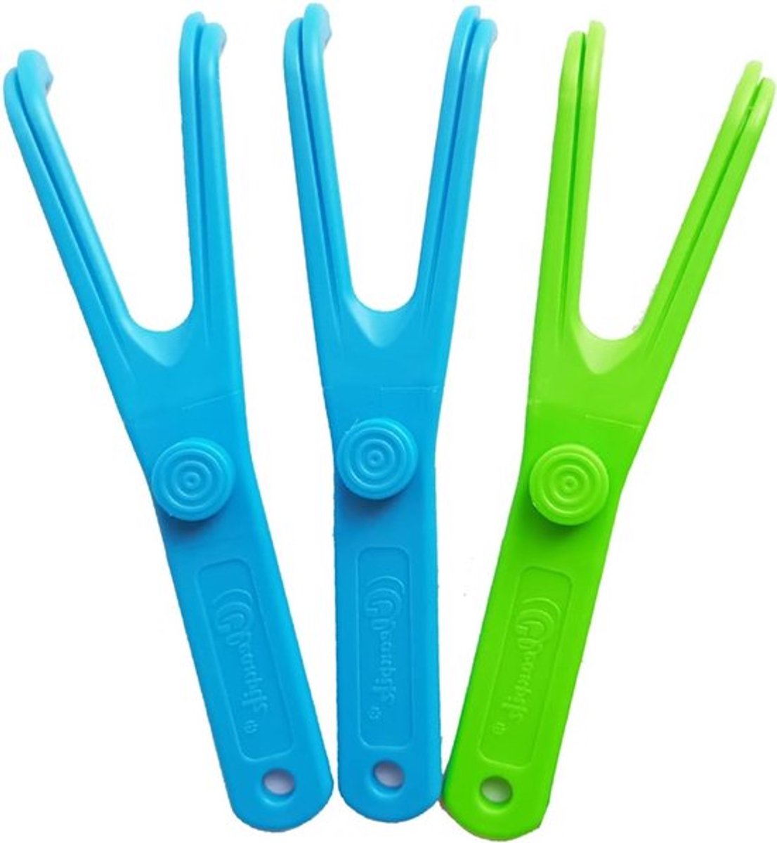 Houder voor Tandzijde, Herbruikbare Tandflosser, Draagbare Flosser voor Tanden, 3 Stuks in Blauw en Groen, Ideaal voor Tussen Tanden en Tandhygiëne