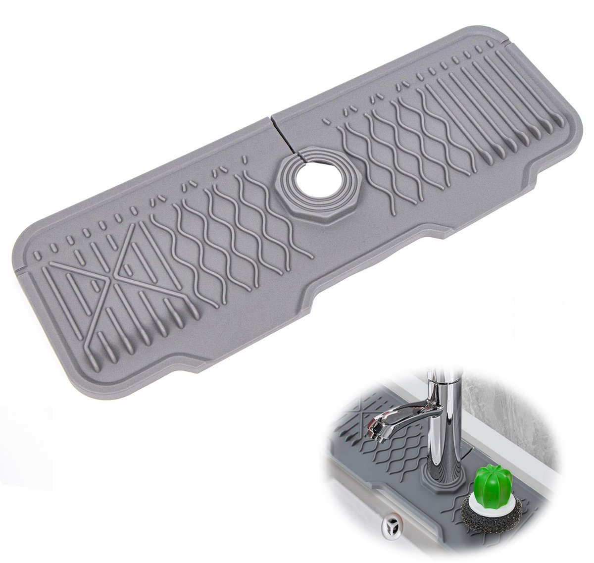 Solidchoice - Silicone Kraanmat met Snij mogelijkheid, 43x15cm