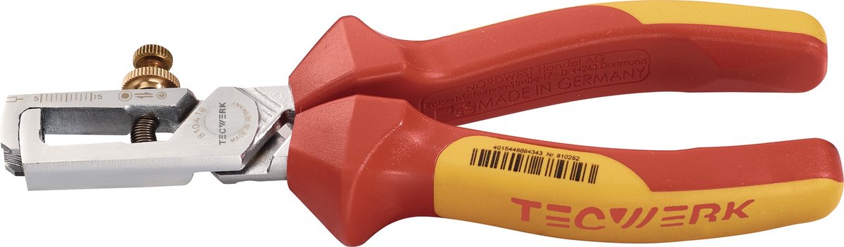 Striptang L.160mm VDE verchroomd meercomponenten-handvatten met openingsveer TECWERK