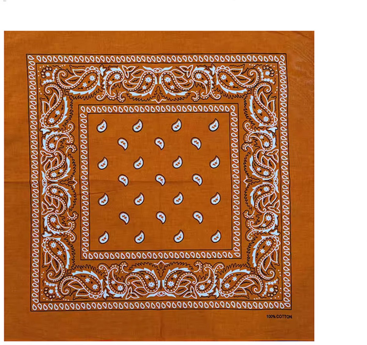 Ulanax - Bandana - Katoen - 54 x 54 cm - Hoofdband - Unisex - Bruin/Oranje