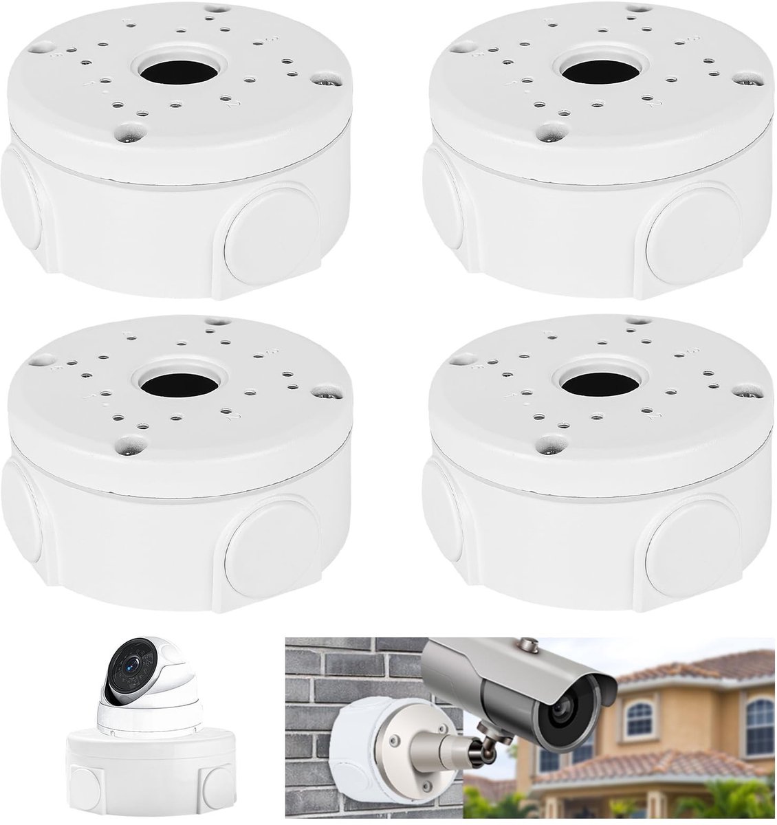 Solidchoice - 4 Stuks Waterdichte Camera Aansluitdozen voor Binnen en Buiten