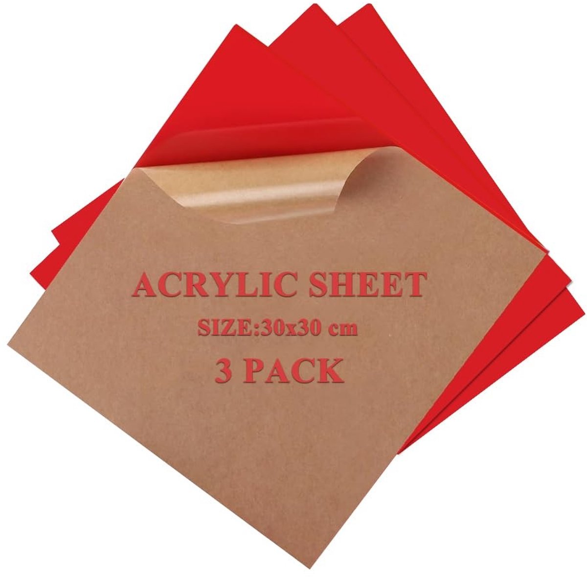 Solidchoice - Set van 3 Lasergesneden Acrylbladen 30 x 30 cm voor Modelbouw en Decoratie