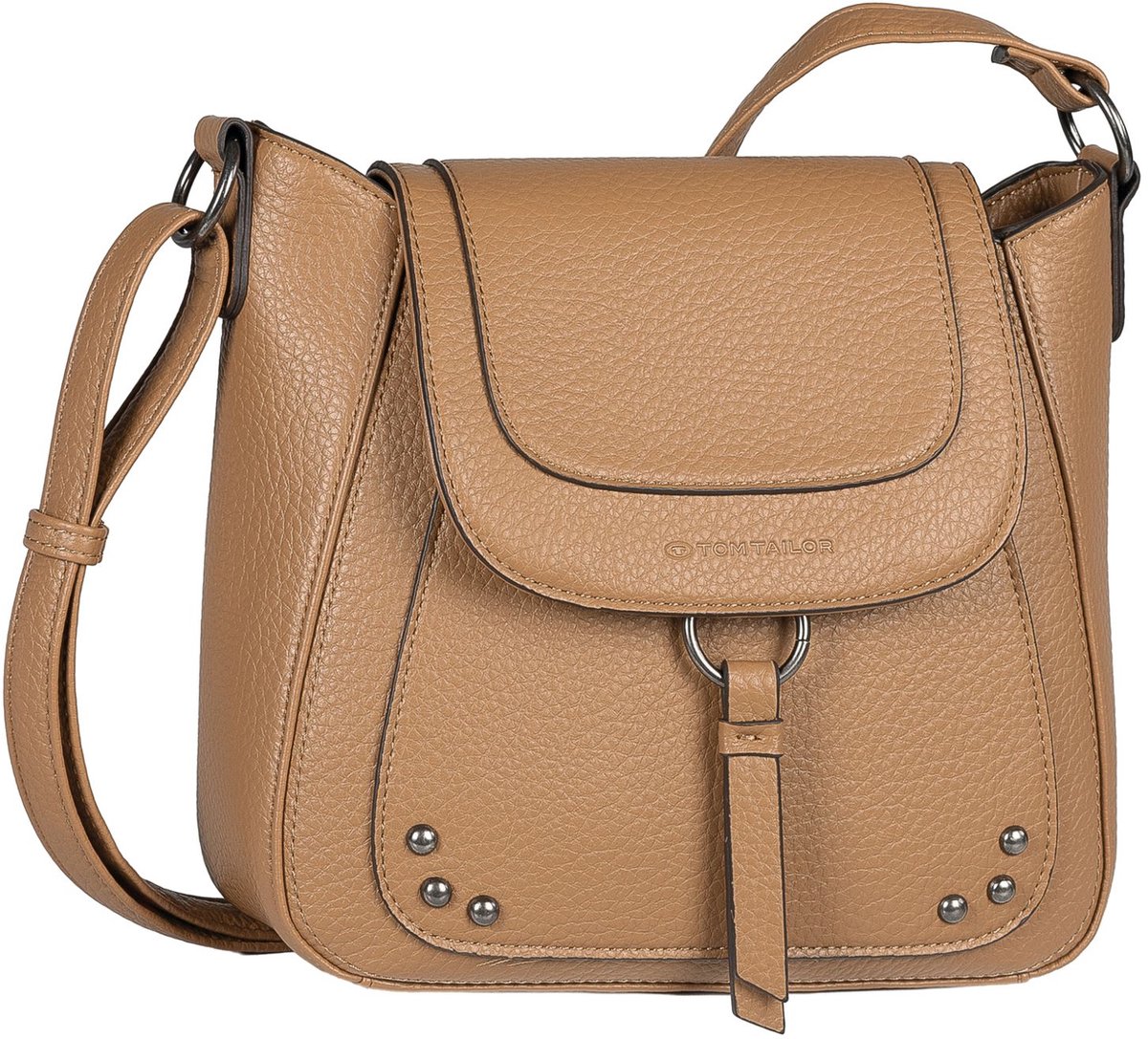 TOM TAILOR schoudertas Nalani Flap Bag Top Zip Camel Lichtbruin