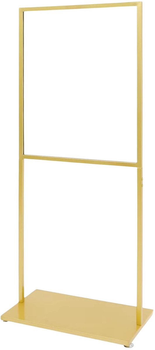 Reclamedisplaystandaard – Voor restaurants, bars, cafés en winkels – Vrijstaand metalen posterrek met rechthoekig bordframe voor reclame en informatie – Goud (ca. 56 × 71 cm, omgerekend van 22 × 28 inch)