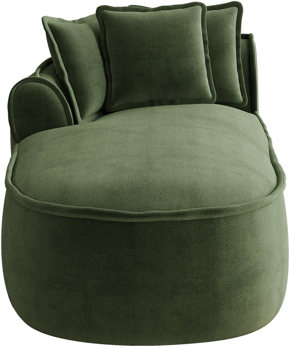 Modulaire Lounge Bank - Chenille Chaise Longue Links - 1 Zits Slaapbank Groen Manchester Sofa