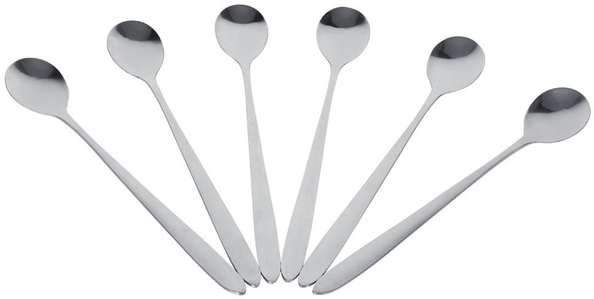 Solidchoice - Set van 6 RVS Theelepels met Lange Steel