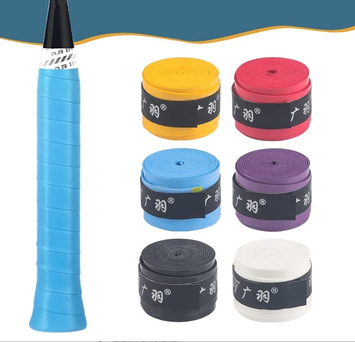 Solidchoice - Set van 6 Tennis Grips en Overgrips, Ideaal voor Racketsporten