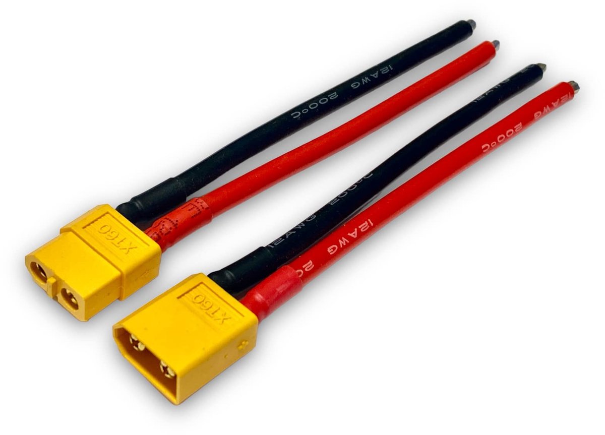 XT60 Gouden Stekker Set met 12 AWG Kabel voor Lipo Accu's