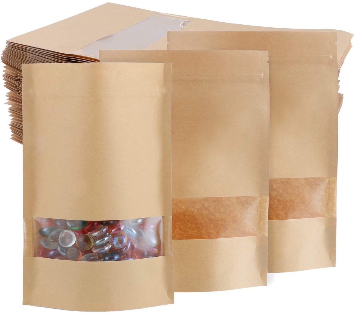 Solidchoice - Kraft Papieren Zakjes voor Voedselverpakking - Set van 60