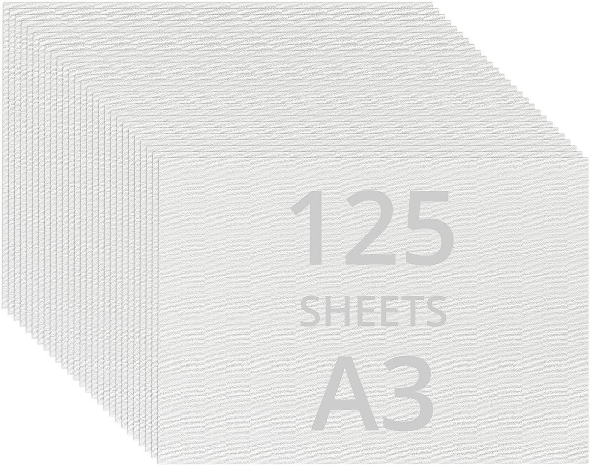 Solidchoice - Wit A3 Waterverf Papier - 125 Vel - 200 GSM Koudgeperst