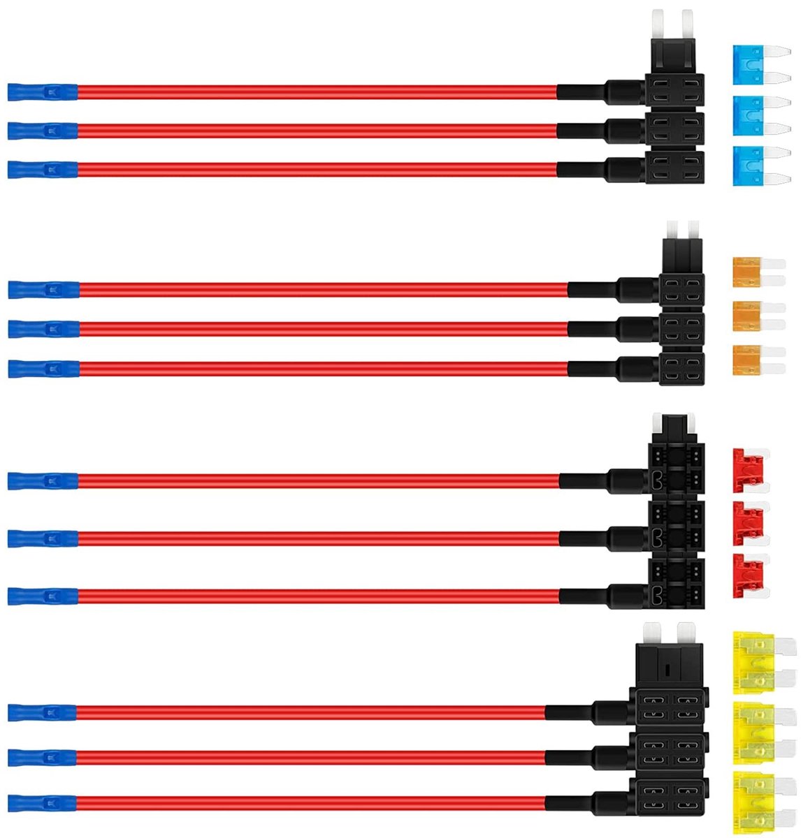 Solidchoice - Set van 12 Auto Power Theft Fuses in Diverse Kleuren